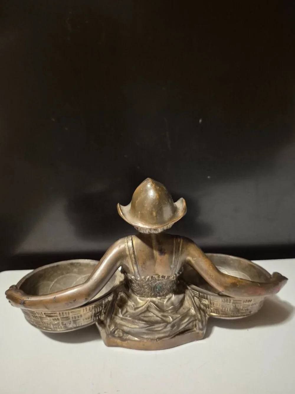 AUTHENTIC ANTIQUE ART NOUVEAU-STYLE DOUBLE DISH